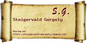 Steigervald Gergely névjegykártya